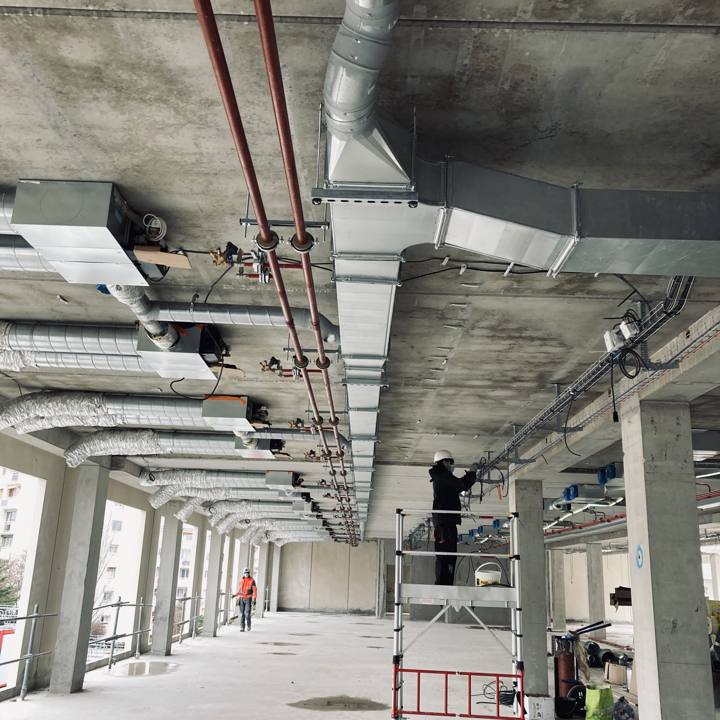 Installation from a mobile scaffold