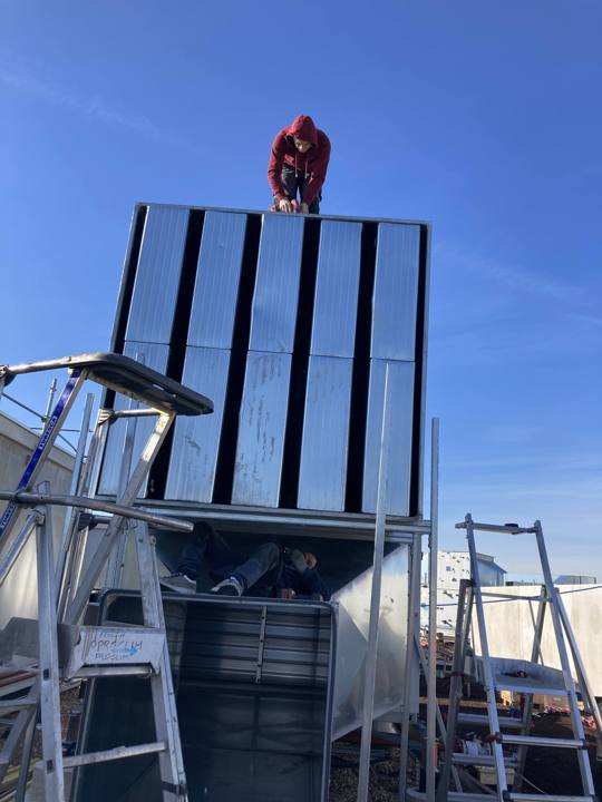 Installing an air handling unit on the roof
